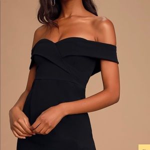 Song of Love Black Off-the-Shoulder Maxi Dress , Lulus